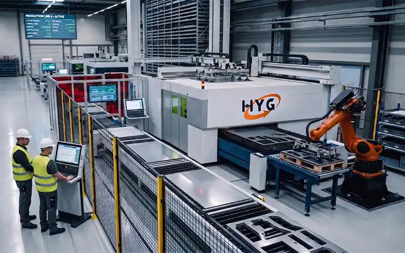 Hanyu Global metalworking engineering insights dashboard showcasing structural steel FMS architecture, high-kilowatt fiber laser analytics, and CNC press brake kinematics.